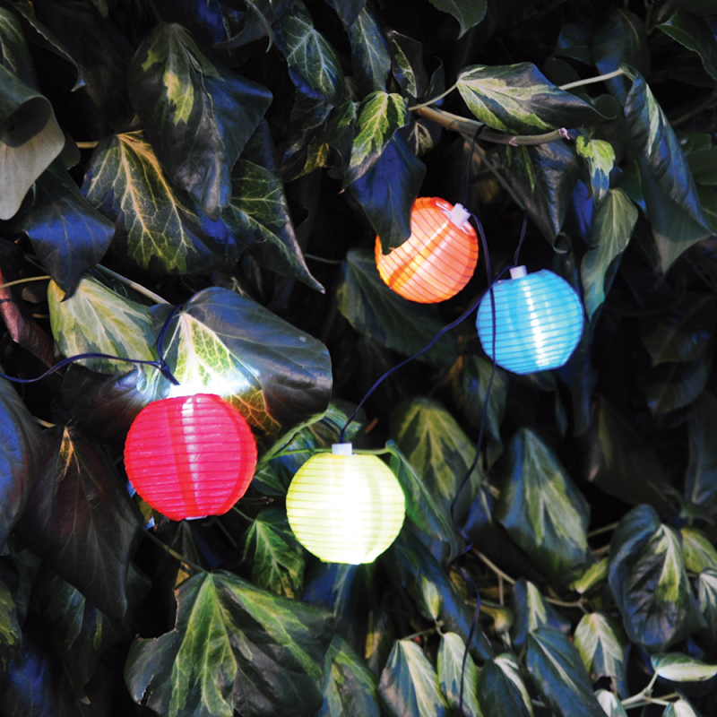 10 Pack Solar LED Chinese Coloured Lanterns