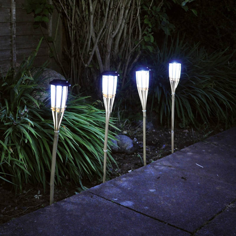 Solar-Powered Bamboo Garden Lantern