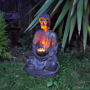 Meditating Buddha Solar-Powered Garden Light