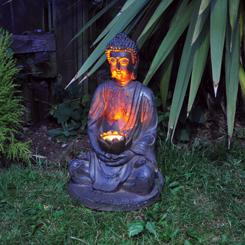 Solar powered best sale garden buddha